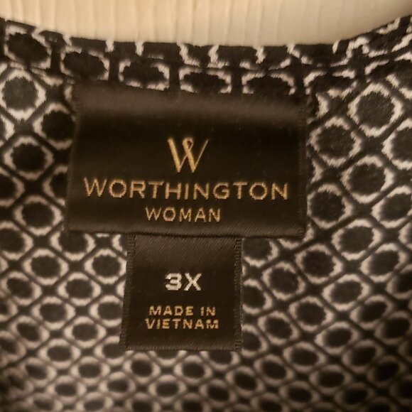 Black and White Dotted Circle Cami Adjustable Strap Camisole Top 3X Worthington - Picture 6 of 7